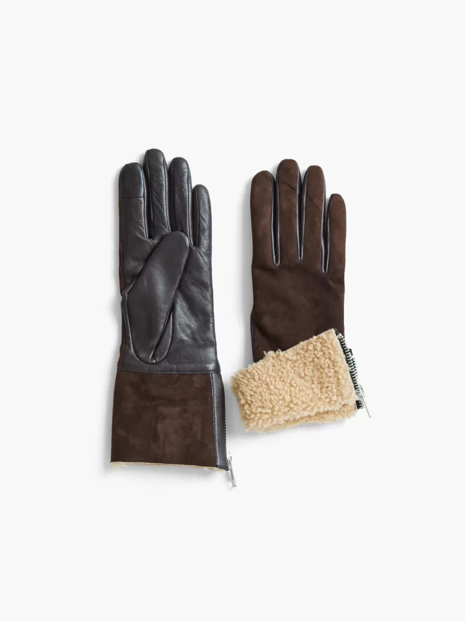 NIC+ZOE Amato Shearling Glove With Side Zip^Women Scarves + Gloves