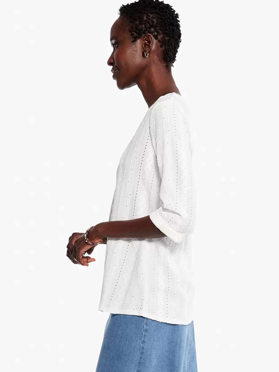 NIC+ZOE Angled Lace Top^Women Knit Tops + Tees