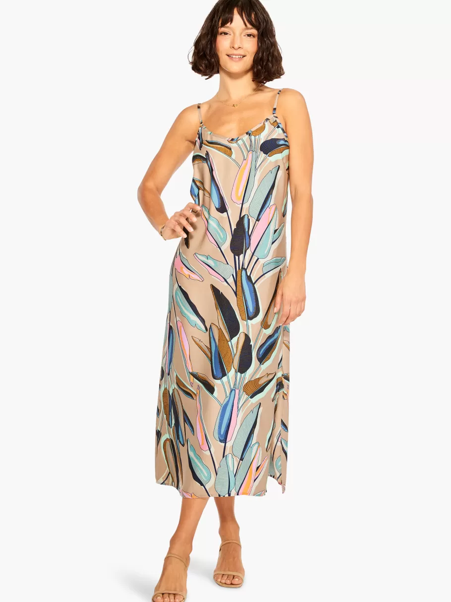 NIC+ZOE Banana Leaves Slip Dress^Women Dresses + Skirts