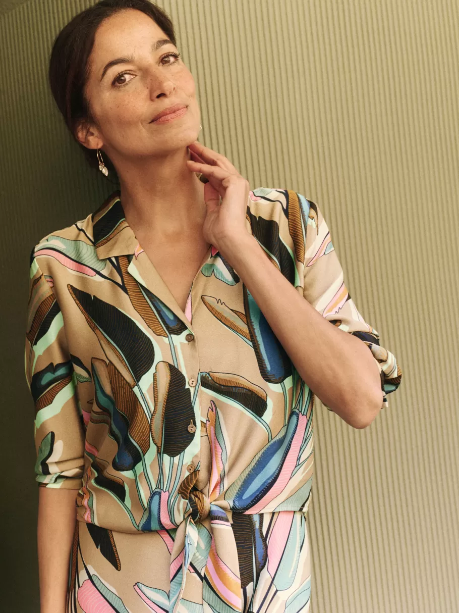 NIC+ZOE Banana Leaves Top^Women Shirts + Blouses