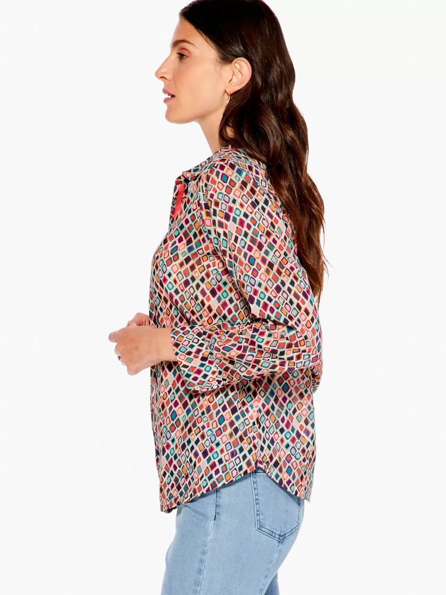 NIC+ZOE Beach Glass Crinkle Shirt^Women Shirts + Blouses