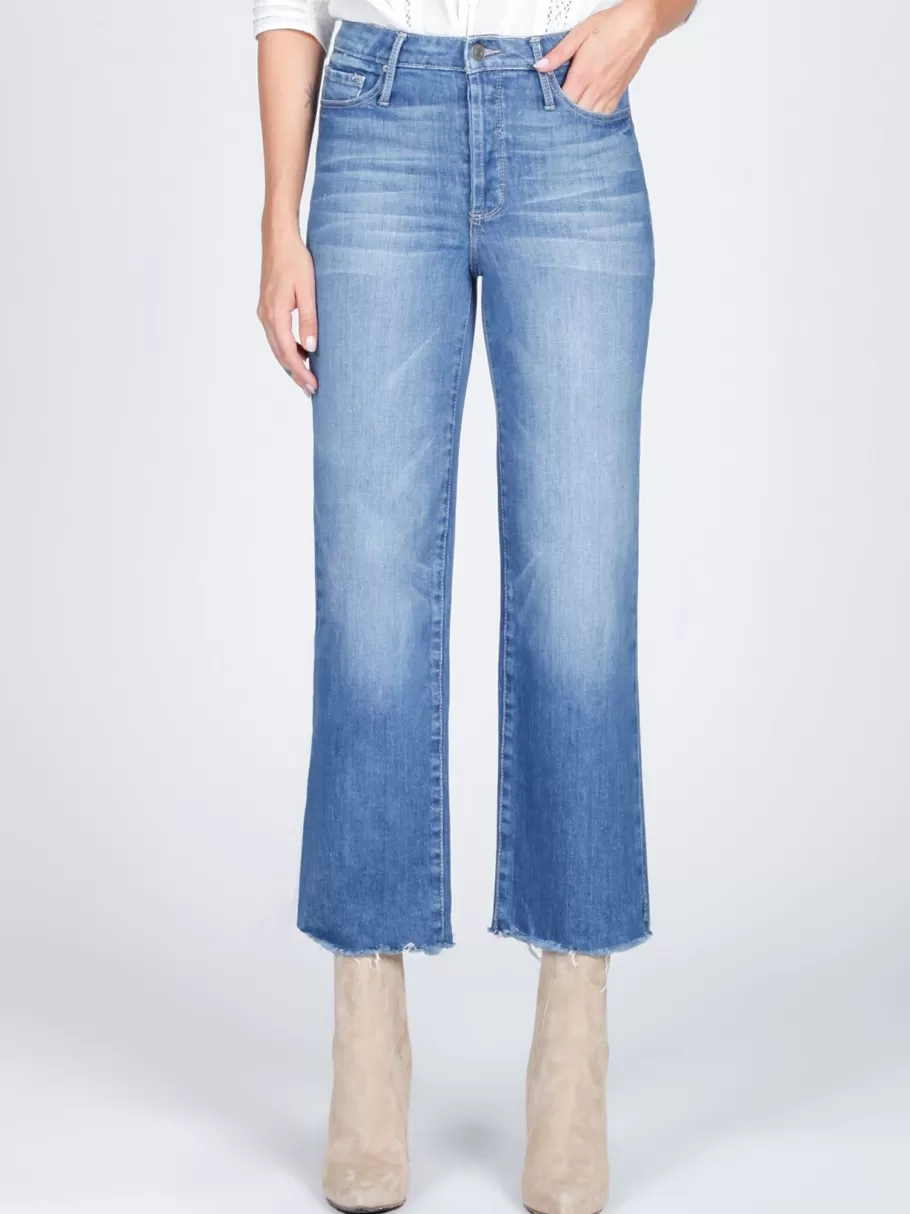 NIC+ZOE Black Orchid Marisa Relaxed Straight Fray Jeans^Women Pants