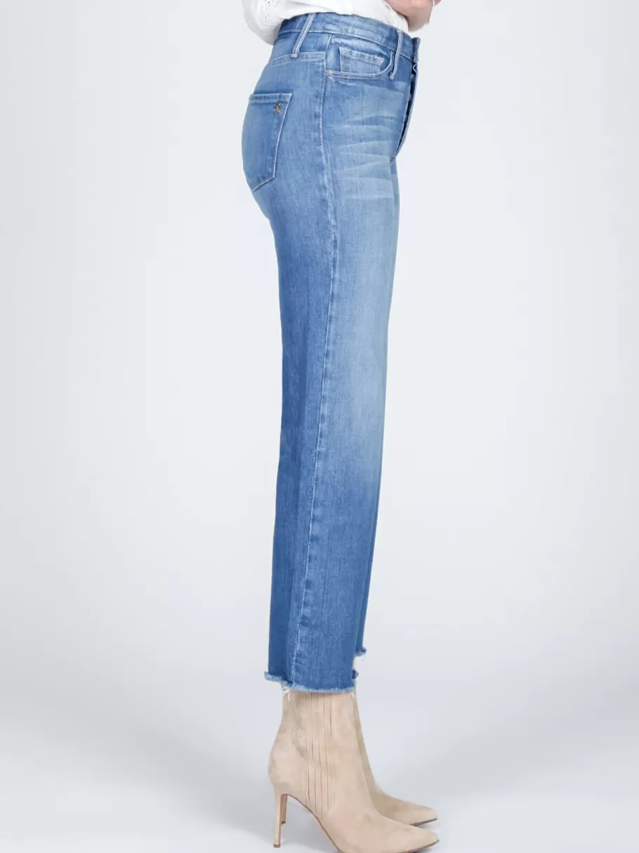 NIC+ZOE Black Orchid Marisa Relaxed Straight Fray Jeans^Women Pants