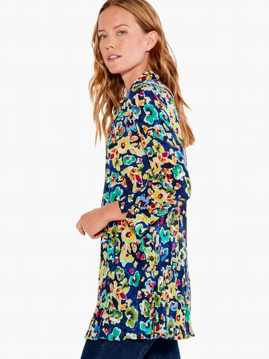 NIC+ZOE Bold Blossoms Crinkle Shirt^Women Shirts + Blouses