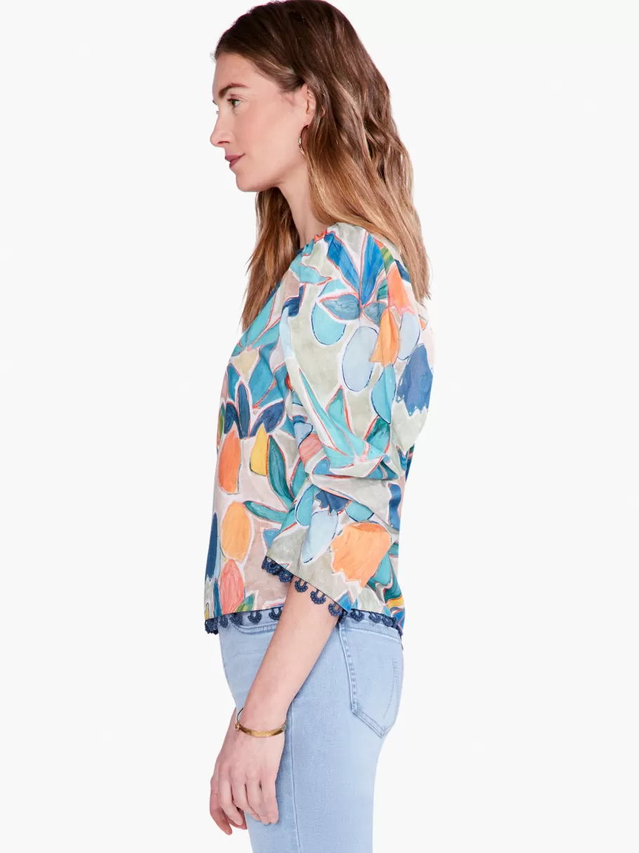 NIC+ZOE Citrus Grove Puff Sleeve Top^Women Shirts + Blouses