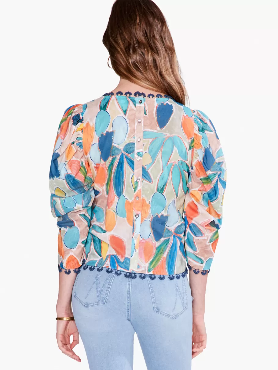 citrus_grove_puff_sleeve_top_2.webp NIC+ZOE Citrus Grove Puff Sleeve Top^Women Shirts + Blouses