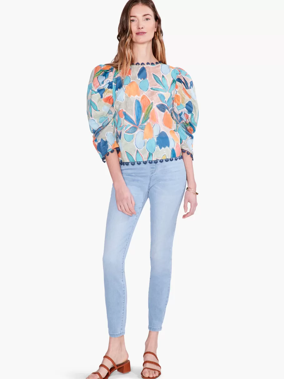 citrus_grove_puff_sleeve_top_3.webp NIC+ZOE Citrus Grove Puff Sleeve Top^Women Shirts + Blouses