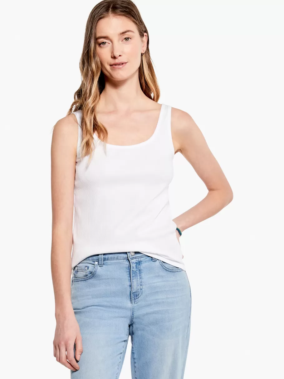NIC+ZOE Drapey Rib Scoop Tank^Women Knit Tops + Tees