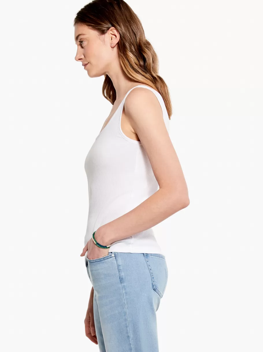 NIC+ZOE Drapey Rib Scoop Tank^Women Knit Tops + Tees