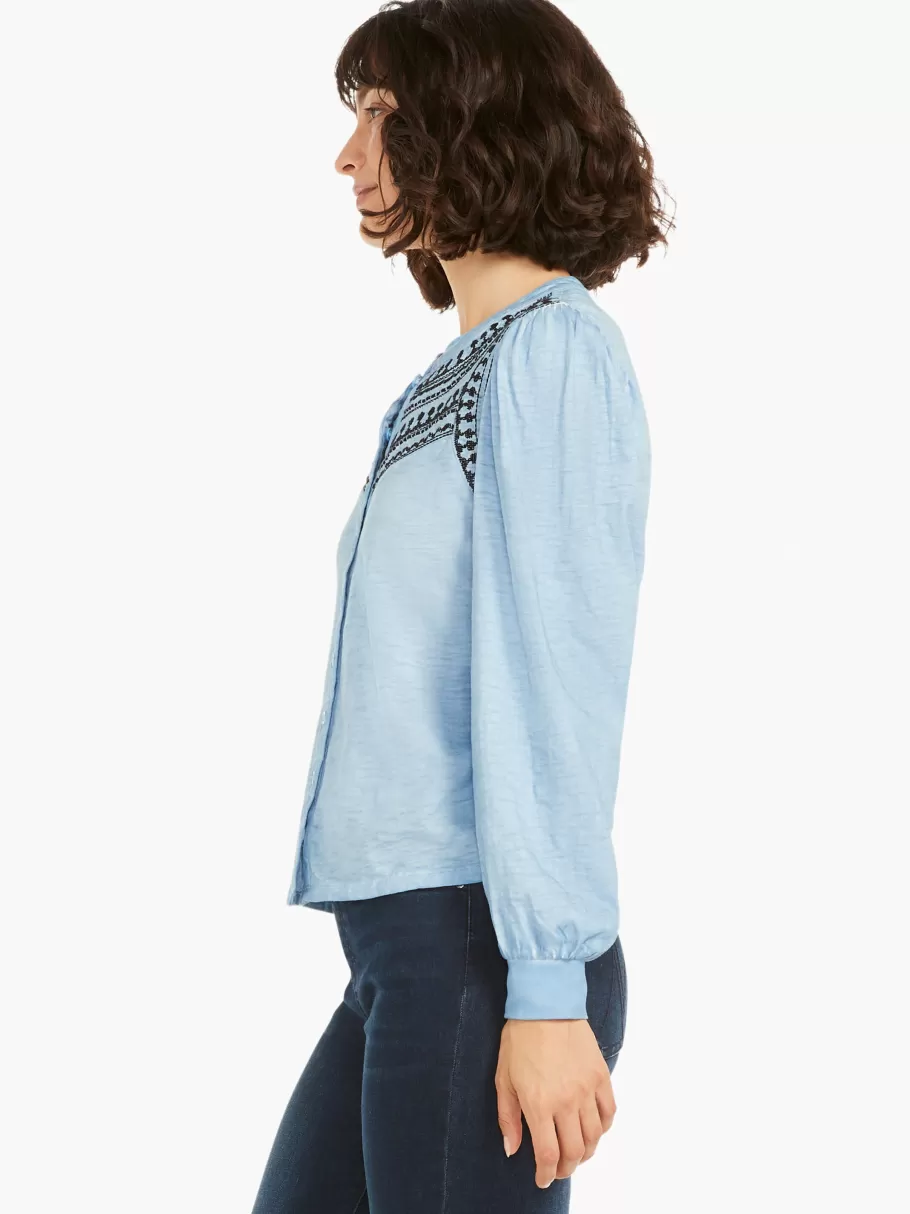 NIC+ZOE Embroidered Pop Shirt^Women Knit Tops + Tees