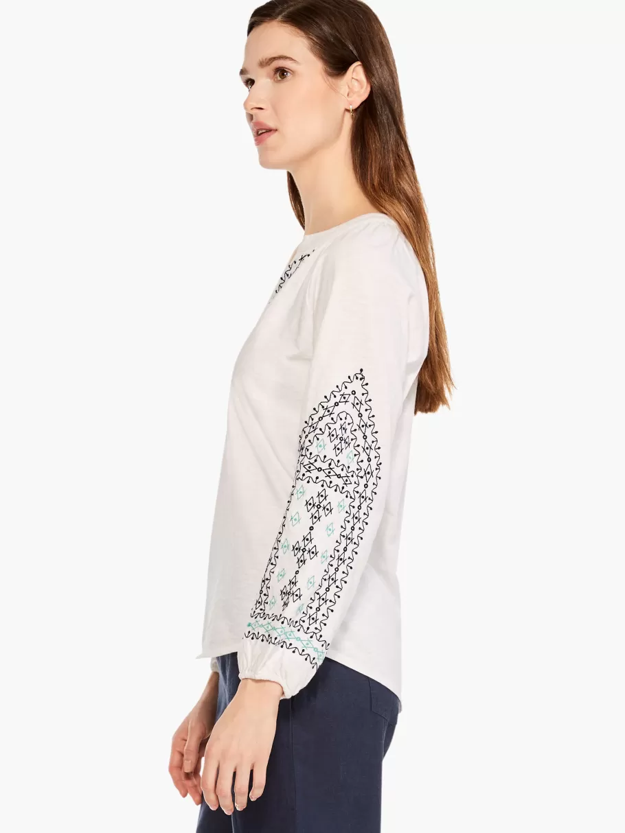 NIC+ZOE Embroidered Solstice Top^Women Knit Tops + Tees