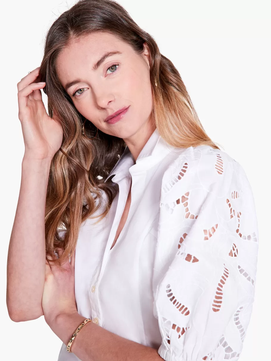 NIC+ZOE Eyelet Sleeves Shirt^Women Shirts + Blouses