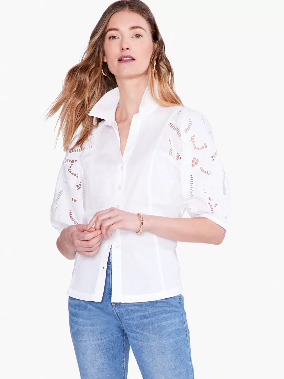 NIC+ZOE Eyelet Sleeves Shirt^Women Shirts + Blouses