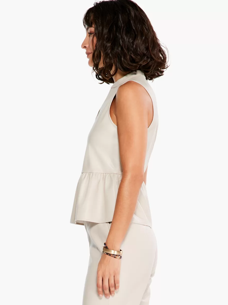 NIC+ZOE Faux Leather Swing Top^Women Knit Tops + Tees