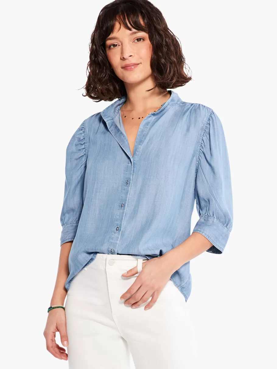 NIC+ZOE Femme Sleeve Denim Shirt^Women Shirts + Blouses