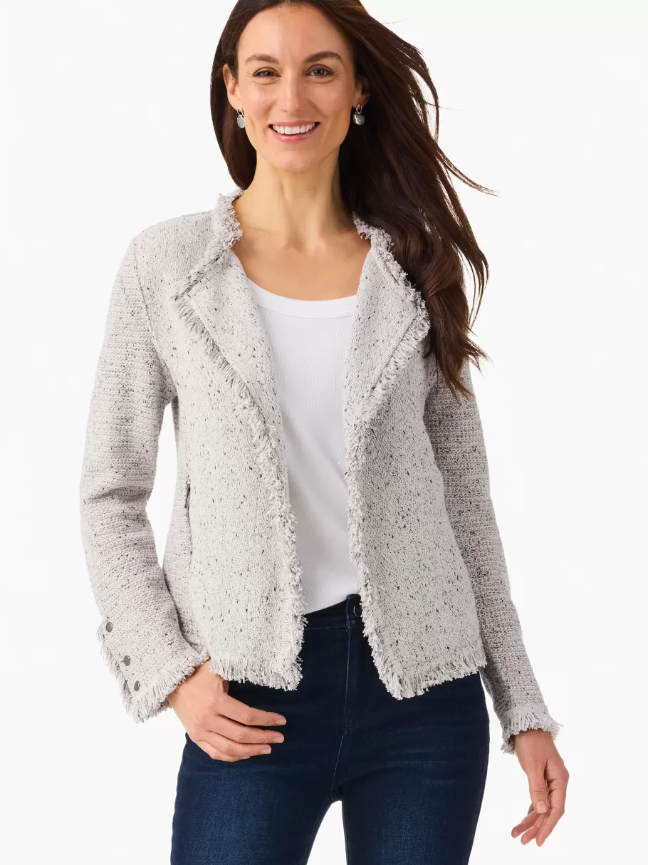NIC+ZOE Fringe Mix Knit Jacket^Women Jackets + Blazers