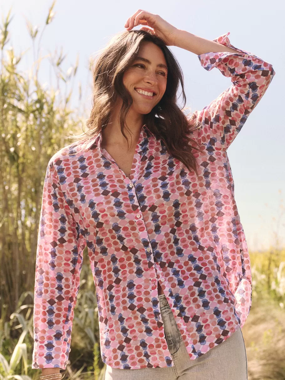 NIC+ZOE Geo Dots Boyfriend Shirt^Women Shirts + Blouses