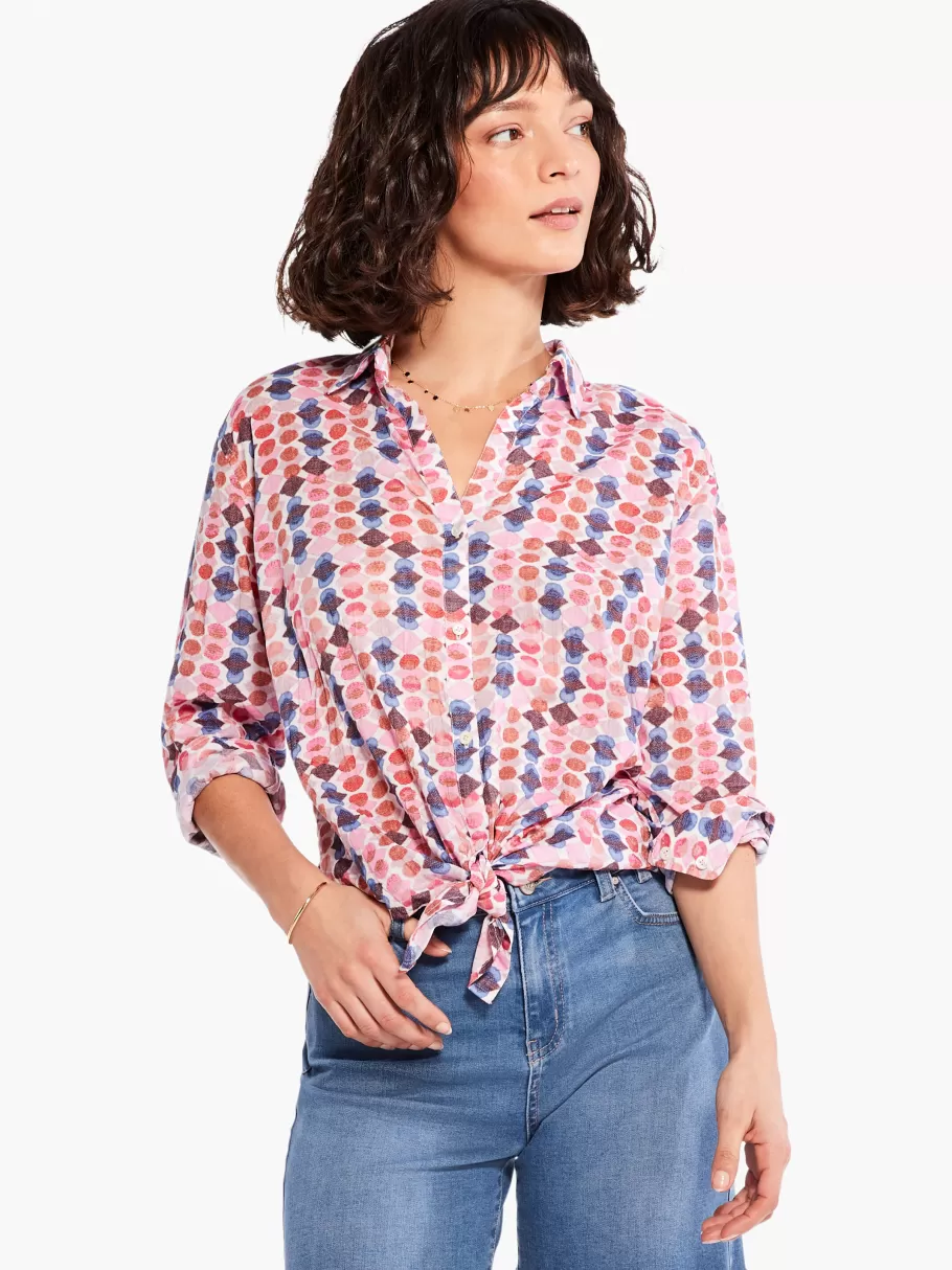 NIC+ZOE Geo Dots Boyfriend Shirt^Women Shirts + Blouses