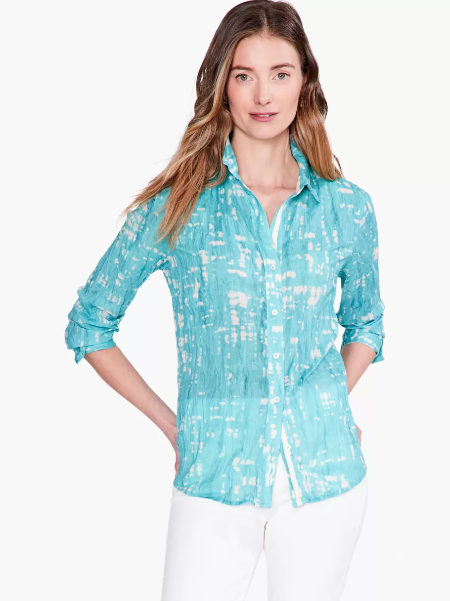 NIC+ZOE Gleaming Crinkle Shirt^Women Shirts + Blouses
