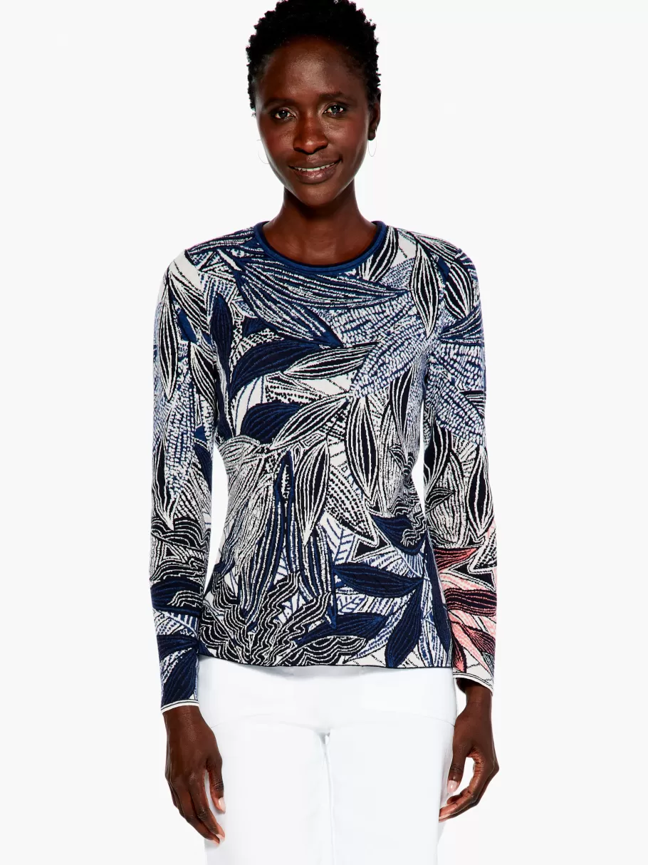 NIC+ZOE Layered Leaves Sweater^Women Sweaters