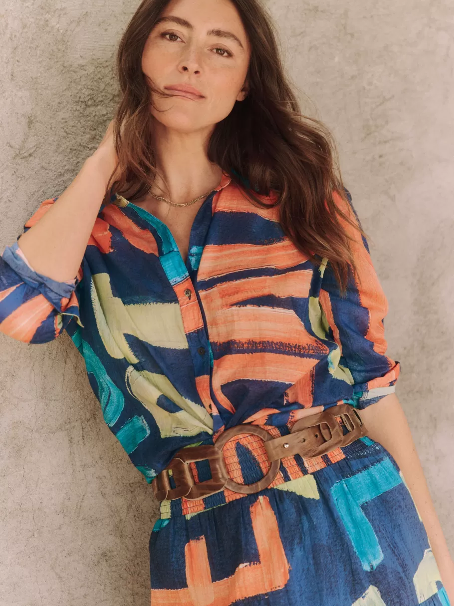 NIC+ZOE Love Art Joy Crinkle Shirt^Women Shirts + Blouses