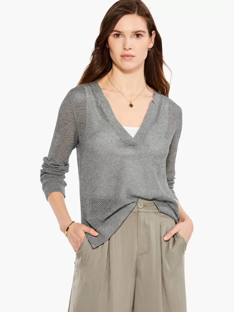 NIC+ZOE Mesh Stitch Sweater^Women Sweaters