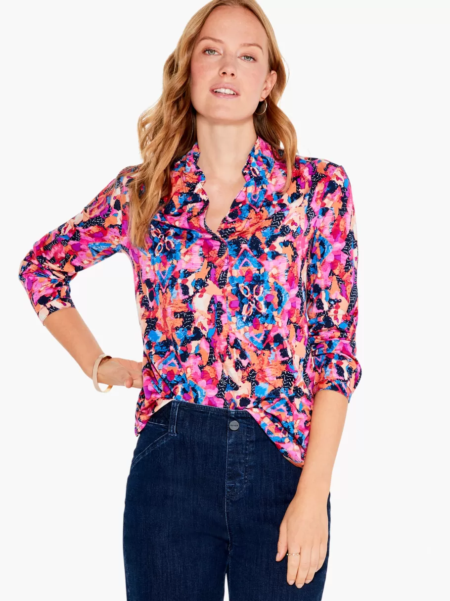NIC+ZOE Modern Kaleidoscope Top^Women Shirts + Blouses