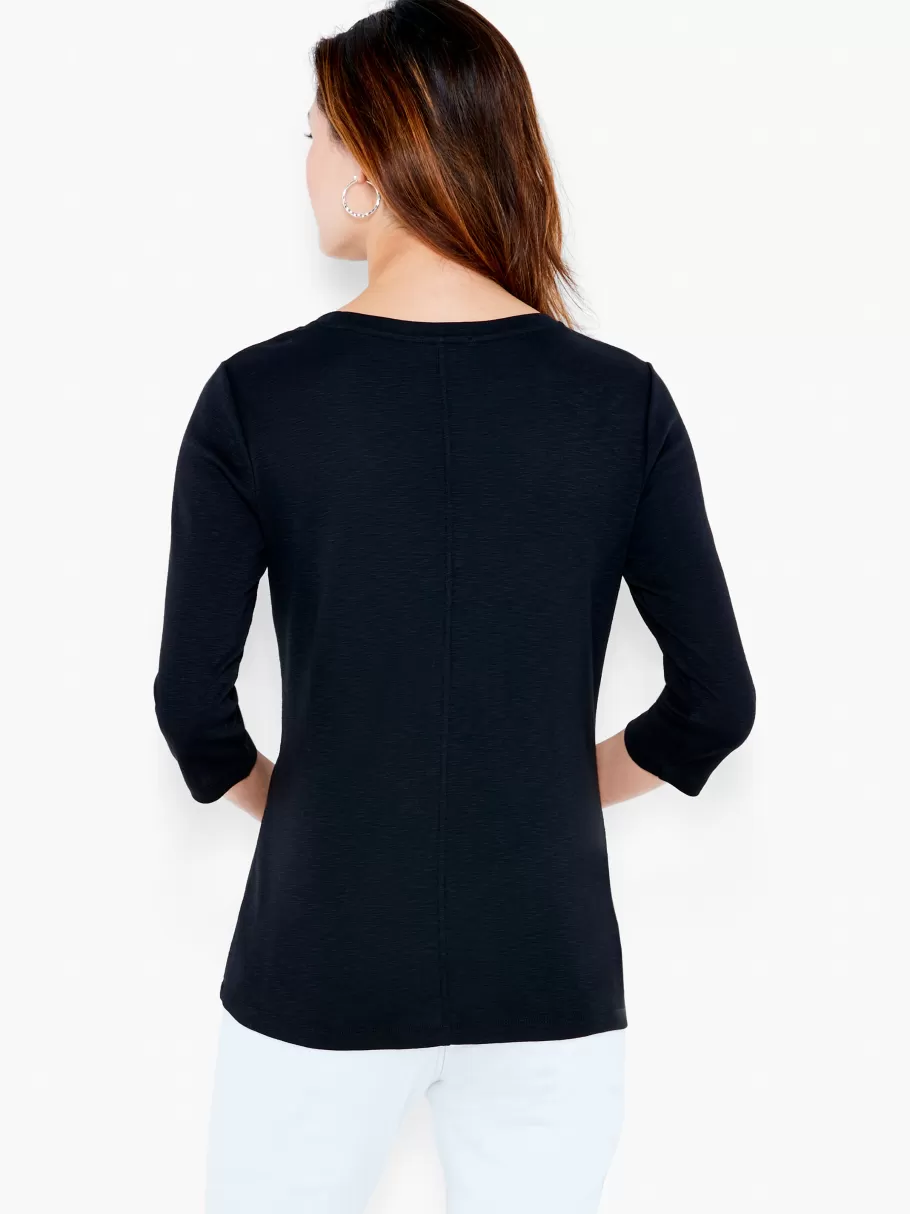 nzt__sleeve_boat_tee_2.webp NIC+ZOE Nzt 3/4 Sleeve Boat Tee^Women Knit Tops + Tees