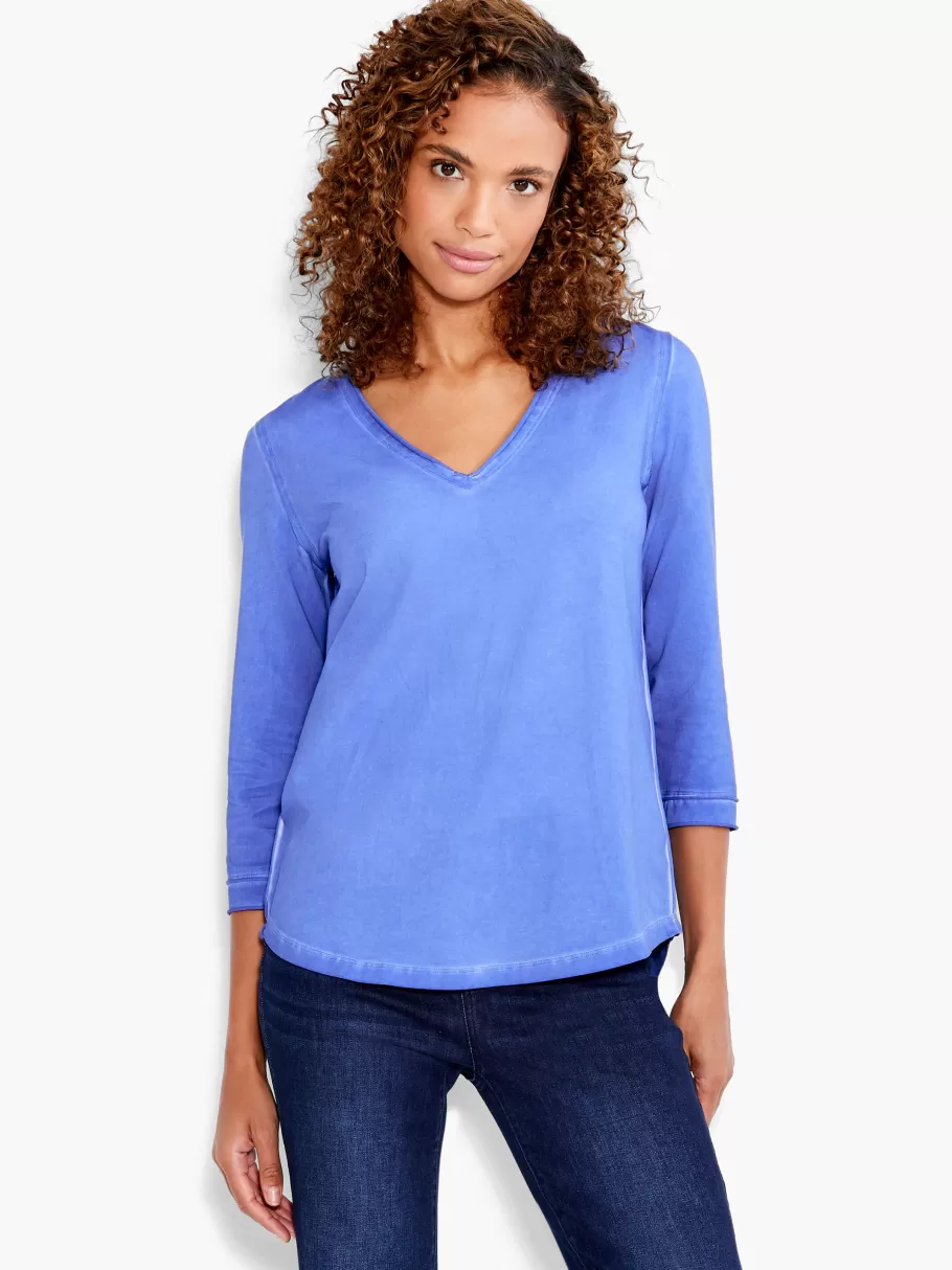 NIC+ZOE Nzt 3/4 Sleeve Roll V Tee^Women Knit Tops + Tees