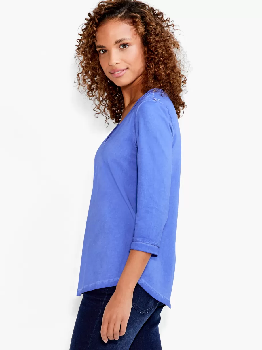NIC+ZOE Nzt 3/4 Sleeve Roll V Tee^Women Knit Tops + Tees