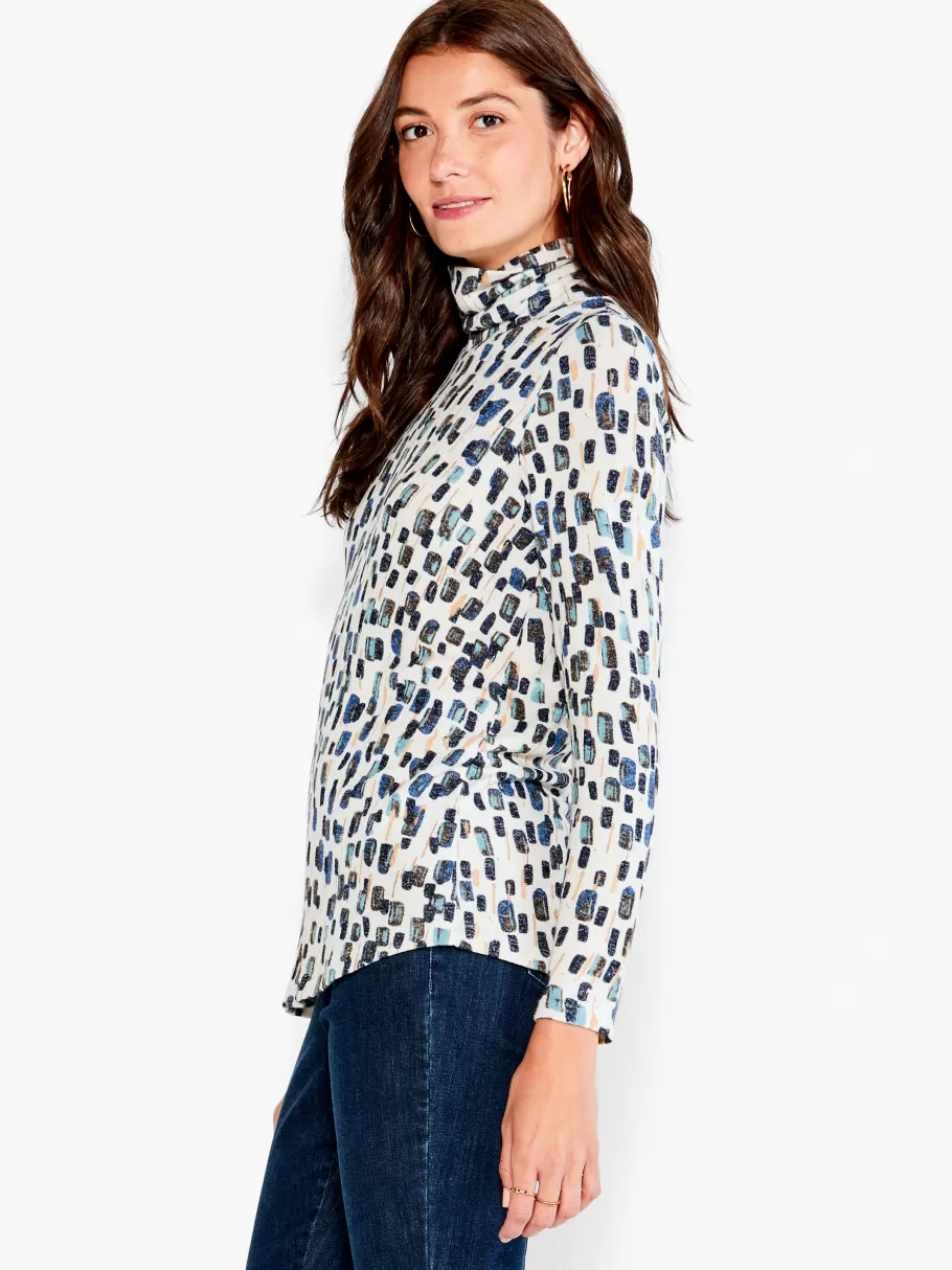 NIC+ZOE Nzt Abstract Blocks Long Sleeve Turtleneck^Women Knit Tops + Tees