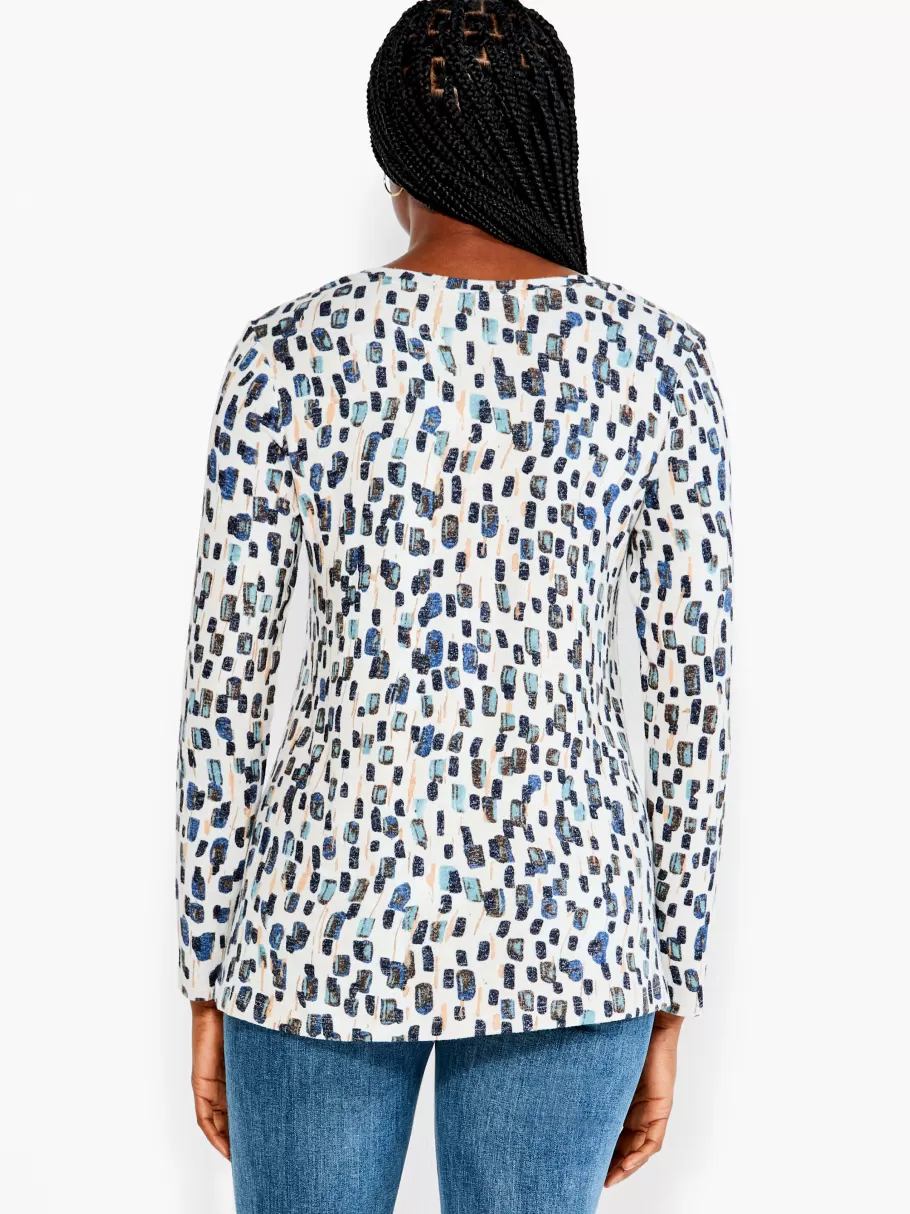 nzt_abstract_blocks_long_sleeve_v_tee_2.webp NIC+ZOE Nzt Abstract Blocks Long Sleeve V Tee^Women Knit Tops + Tees