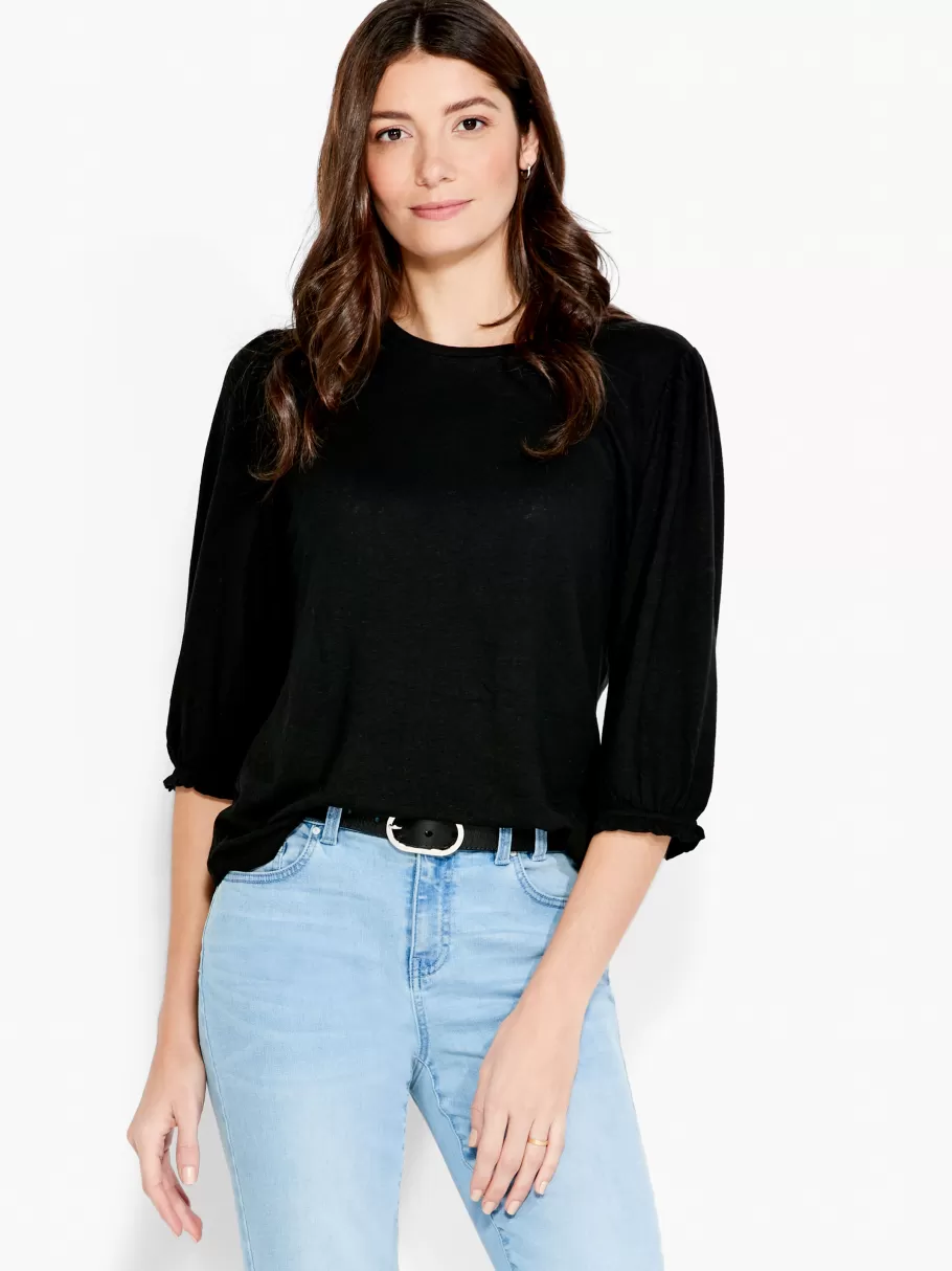 NIC+ZOE Nzt Crew Neck 3/4 Pleated Sleeve Tee^Women Knit Tops + Tees