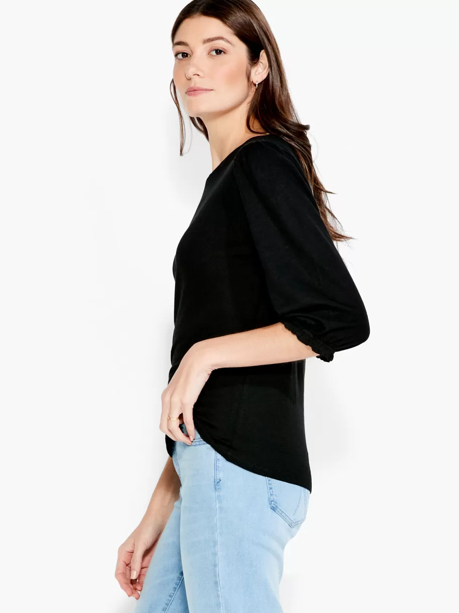NIC+ZOE Nzt Crew Neck 3/4 Pleated Sleeve Tee^Women Knit Tops + Tees
