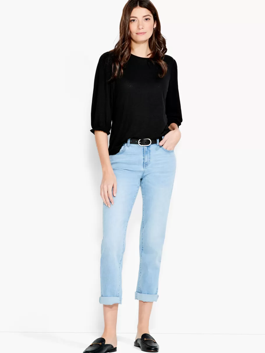 nzt_crew_neck__pleated_sleeve_tee_3.webp NIC+ZOE Nzt Crew Neck 3/4 Pleated Sleeve Tee^Women Knit Tops + Tees