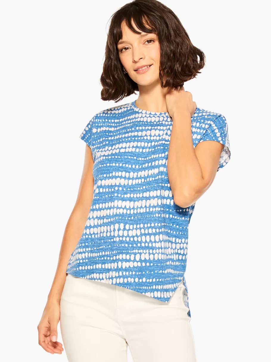 NIC+ZOE Nzt Dotty Lines Short Sleeve Crew Assymetrical Tee^Women Knit Tops + Tees