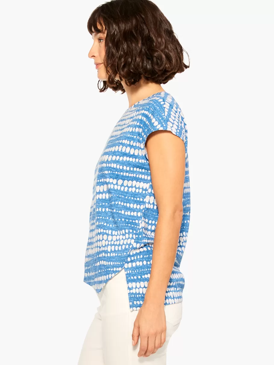 NIC+ZOE Nzt Dotty Lines Short Sleeve Crew Assymetrical Tee^Women Knit Tops + Tees