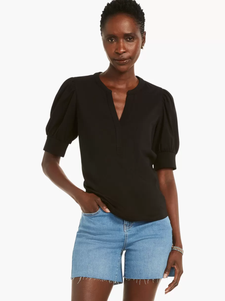 NIC+ZOE Nzt Elbow Sleeve Split Neck Tee^Women Knit Tops + Tees