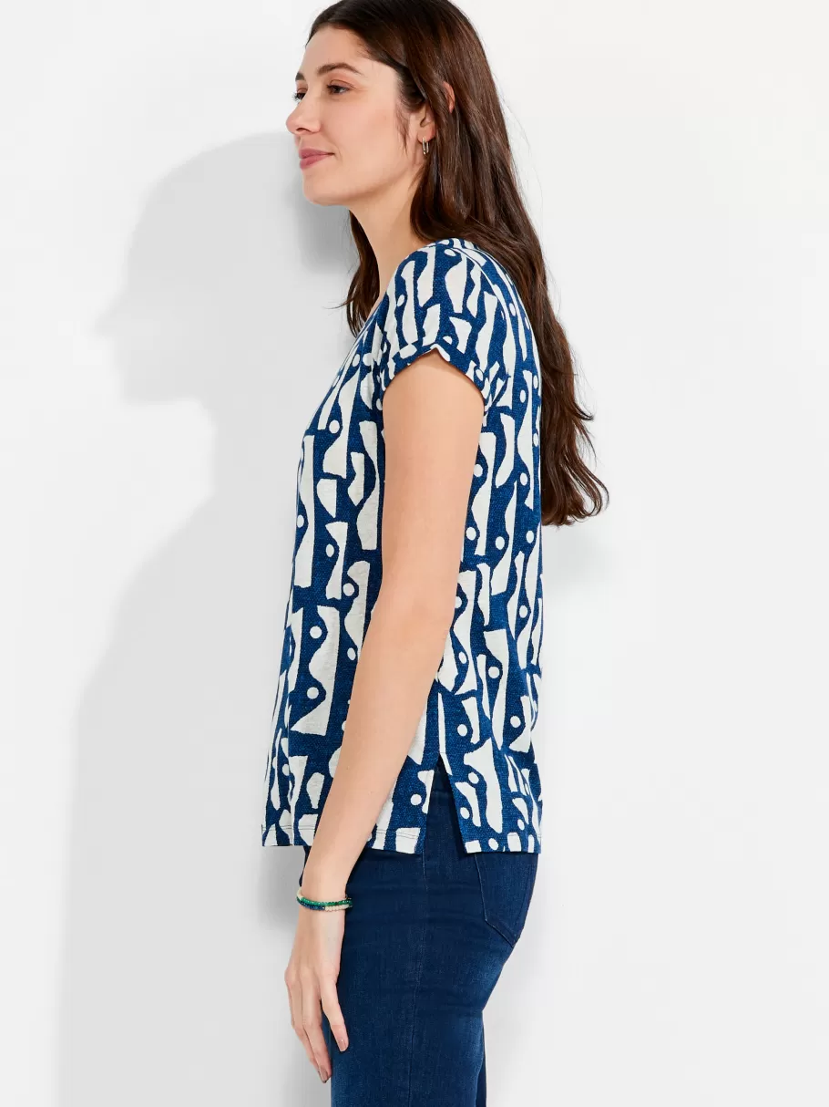 NIC+ZOE Nzt High Seas Short Sleeve V Tee^Women Knit Tops + Tees