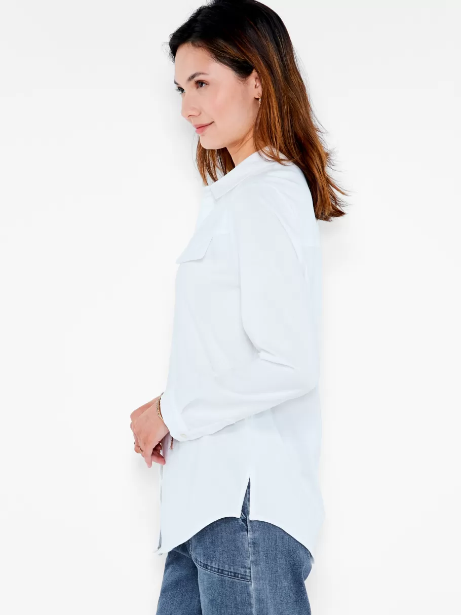 NIC+ZOE Nzt Long Sleeve Angled Pocket Shirt^Women Knit Tops + Tees