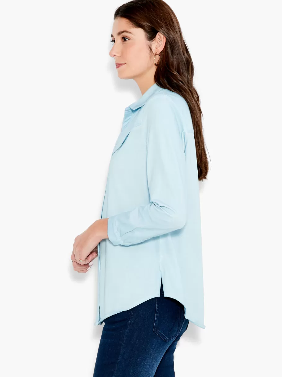 NIC+ZOE Nzt Long Sleeve Angled Pocket Shirt^Women Knit Tops + Tees