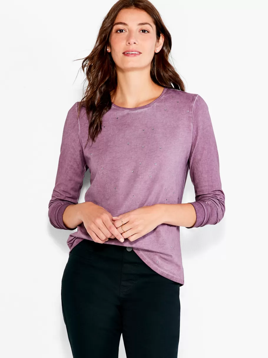 NIC+ZOE Nzt Long Sleeve Crew Sparkle Tee^Women Knit Tops + Tees