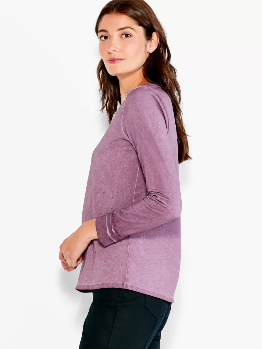 NIC+ZOE Nzt Long Sleeve Crew Sparkle Tee^Women Knit Tops + Tees