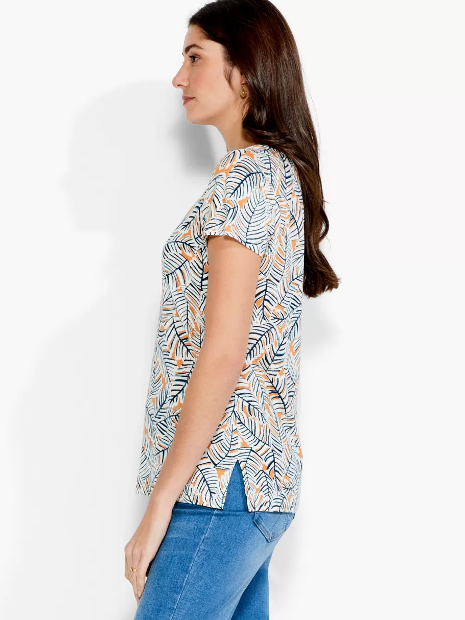 NIC+ZOE Nzt Palm Short Sleeve V Tee^Women Knit Tops + Tees