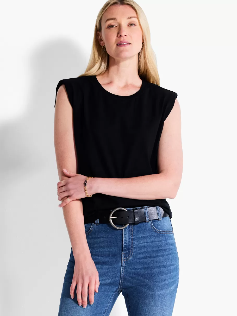 NIC+ZOE Nzt Power Shoulder Crew Tank^Women Knit Tops + Tees