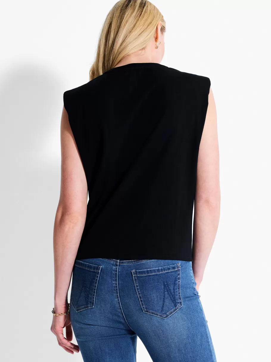 NIC+ZOE Nzt Power Shoulder Crew Tank^Women Knit Tops + Tees