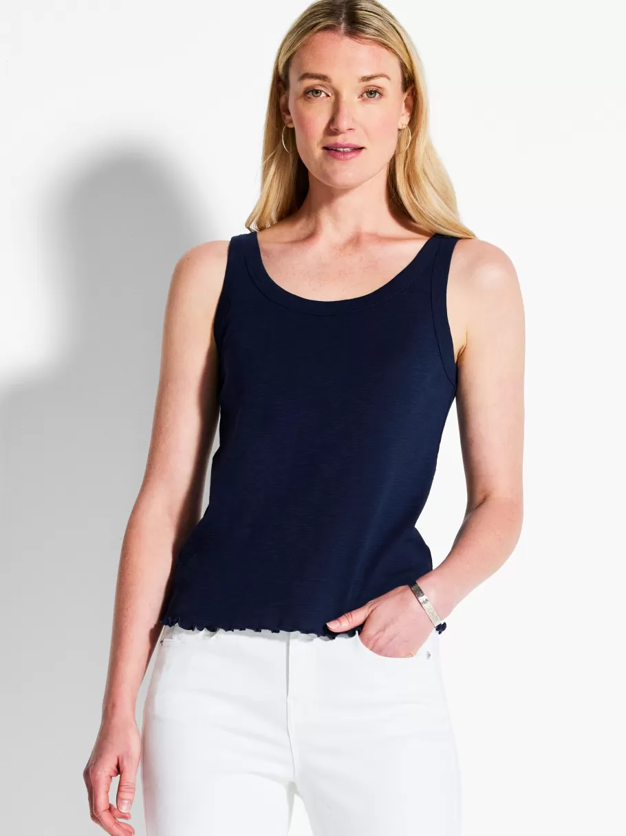 NIC+ZOE Nzt Scoop Lettuce Edge Tank^Women Knit Tops + Tees