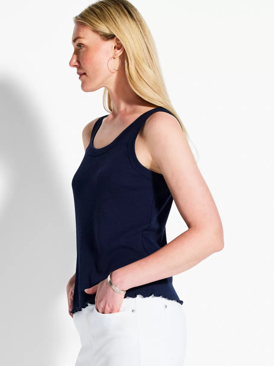 NIC+ZOE Nzt Scoop Lettuce Edge Tank^Women Knit Tops + Tees