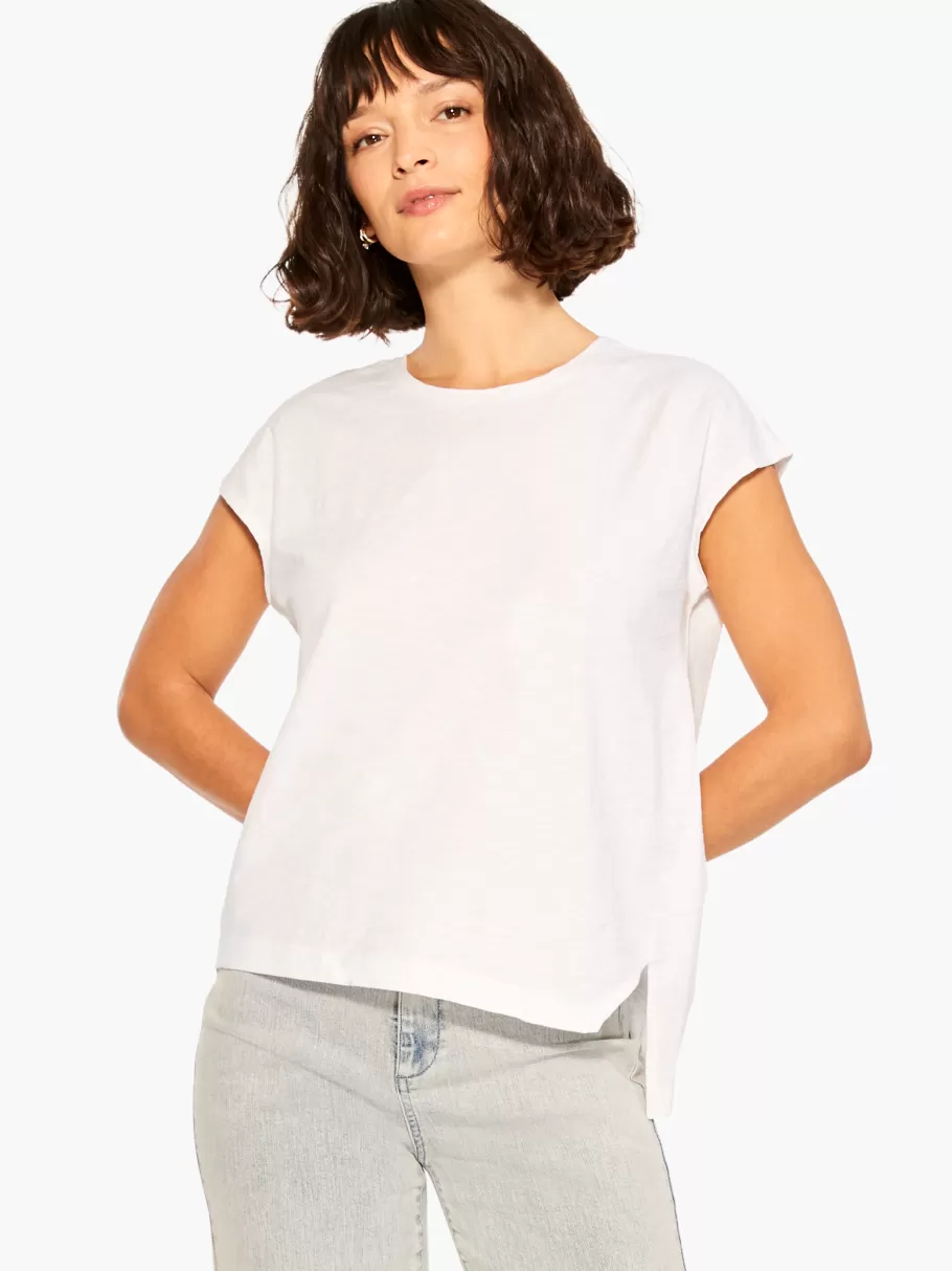 NIC+ZOE Nzt Short Sleeve Crew Asymmetrical Tee^Women Knit Tops + Tees