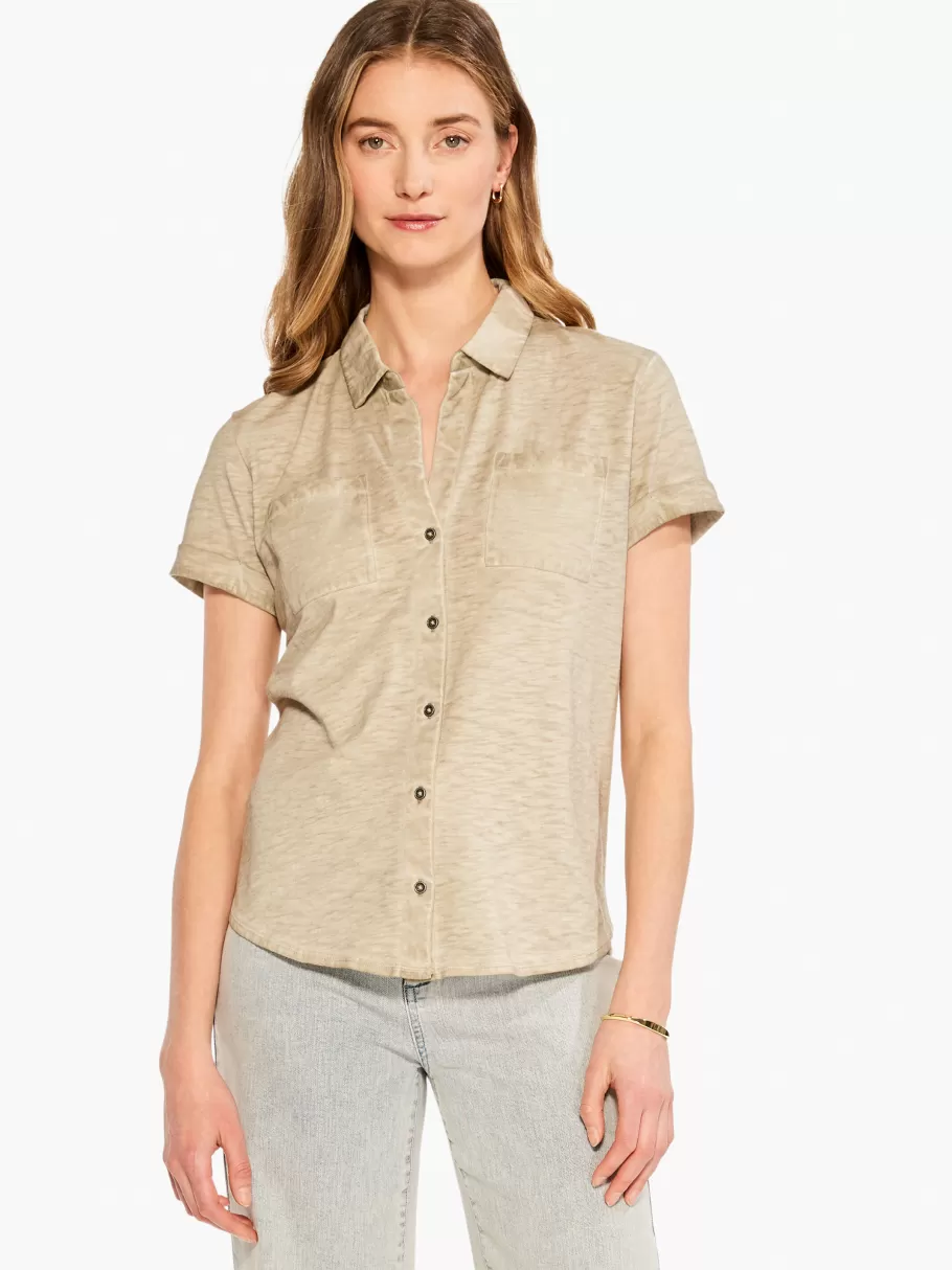NIC+ZOE Nzt Short Sleeve Pocket Shirt^Women Knit Tops + Tees
